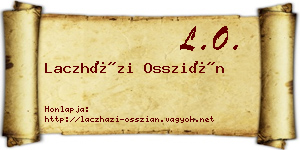 Laczházi Osszián névjegykártya